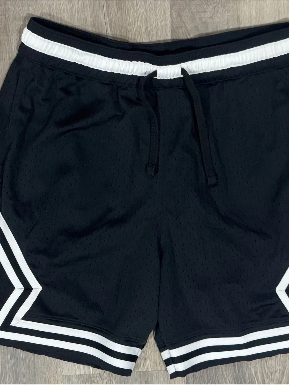 Jordan Black Mesh Athletic Shorts with White Trim